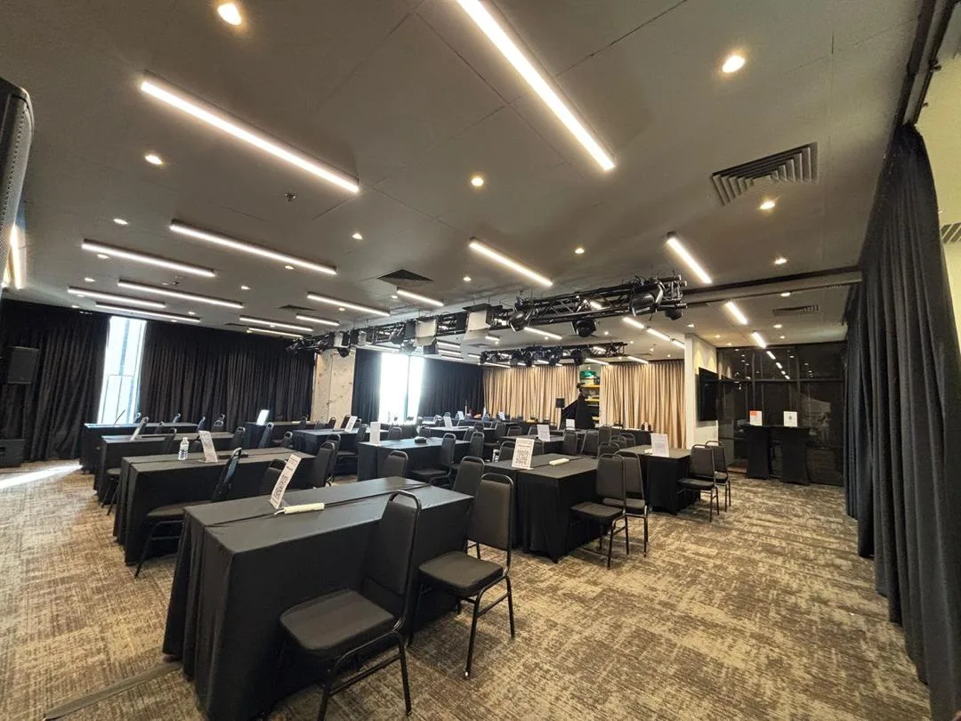 Event hall with production lighting at Magic Dojo Event Hall