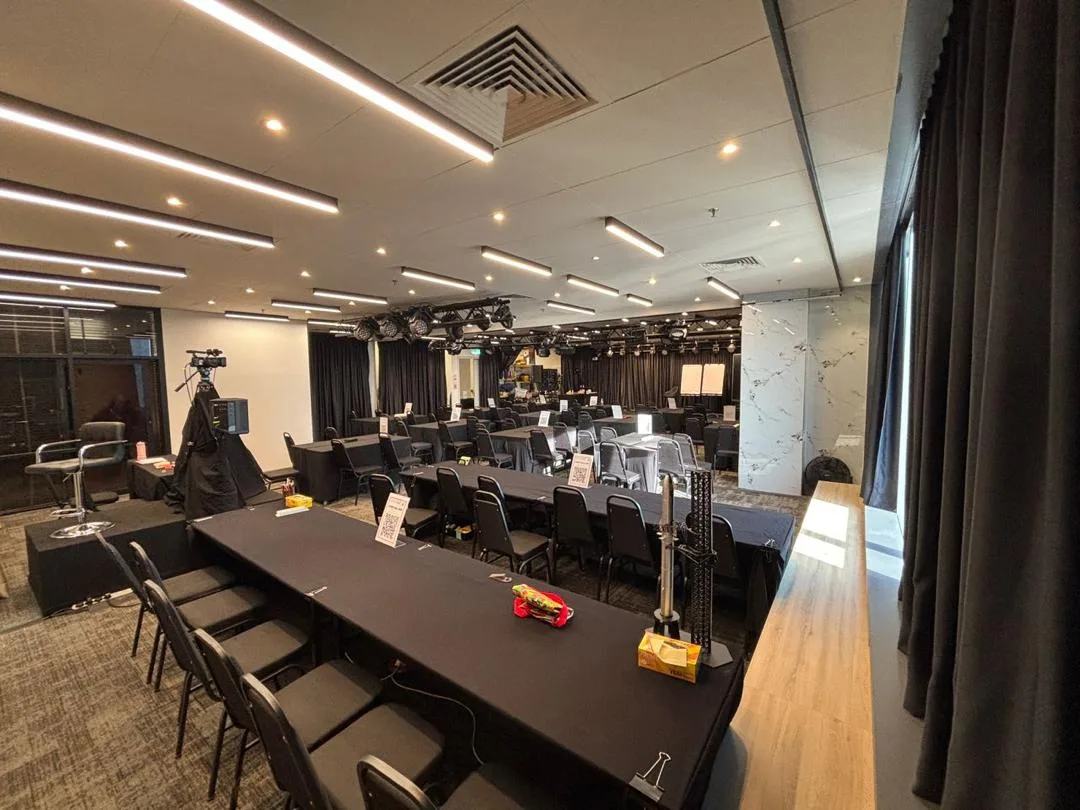 Wide event hall view at Magic Dojo Event Hall