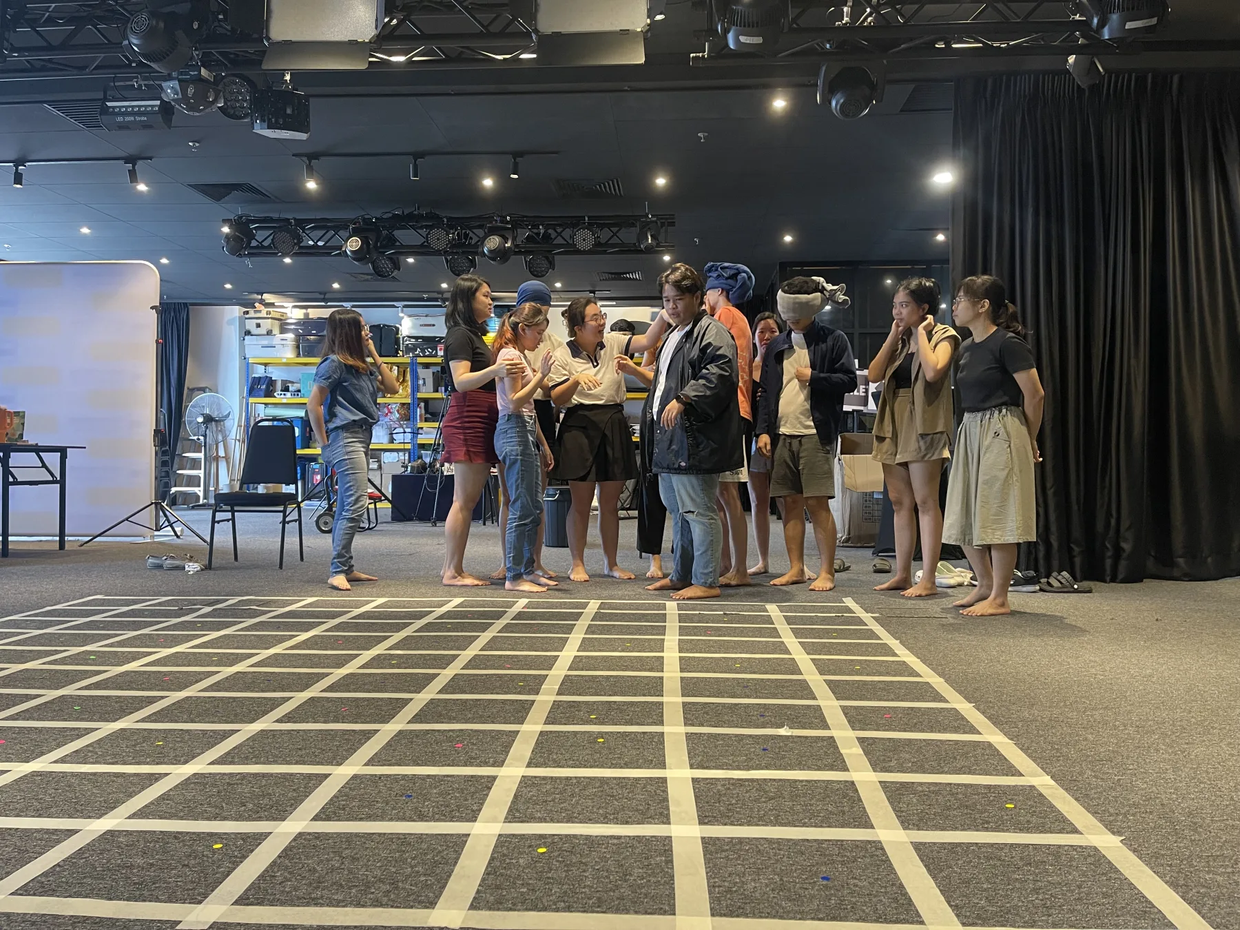 Indoor team-building activity in progress at Magic Dojo Event Hall